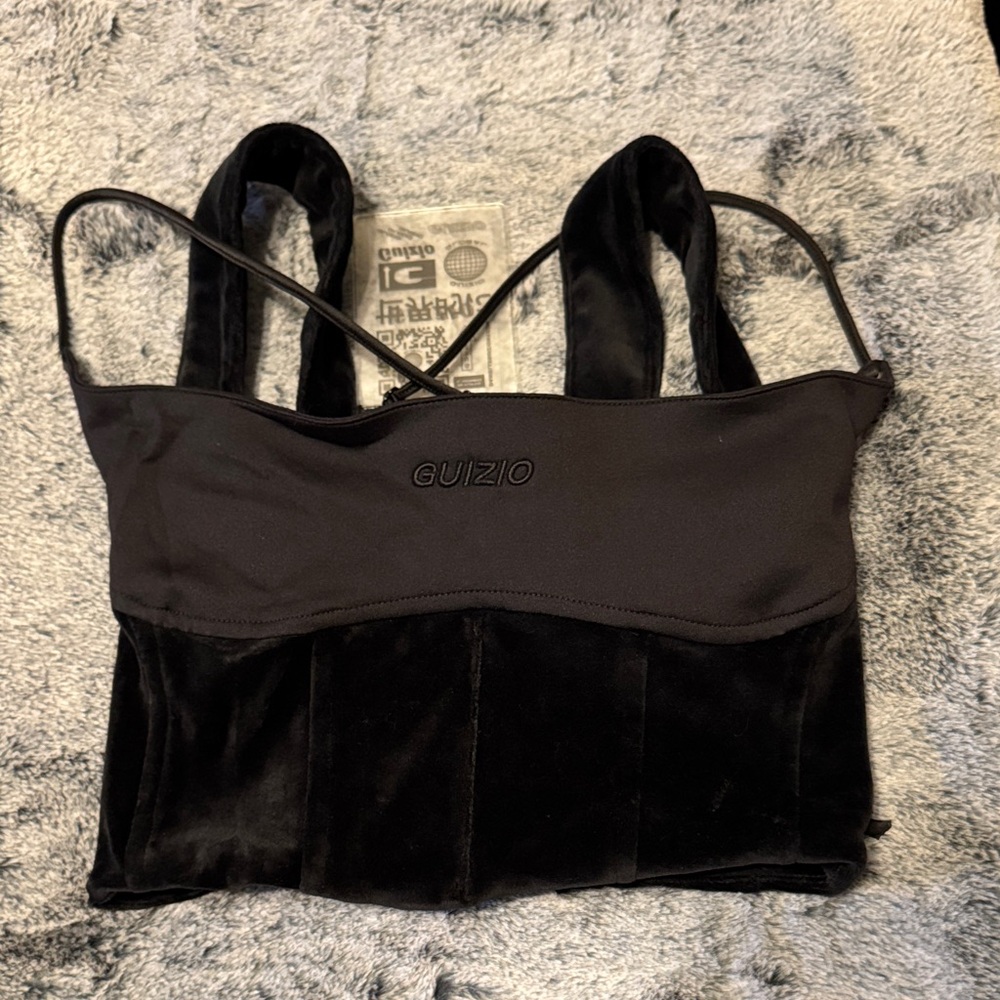 Guizio Revolve Black Velvet Women's corset Top